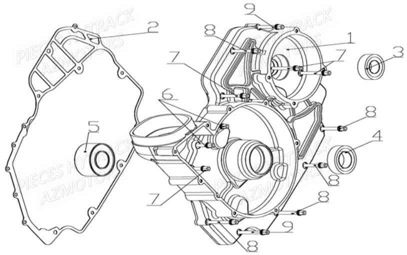 Carter Moteur Gauche HYTRACK Pièces Quad JOBBER MAXX 700 - 2014