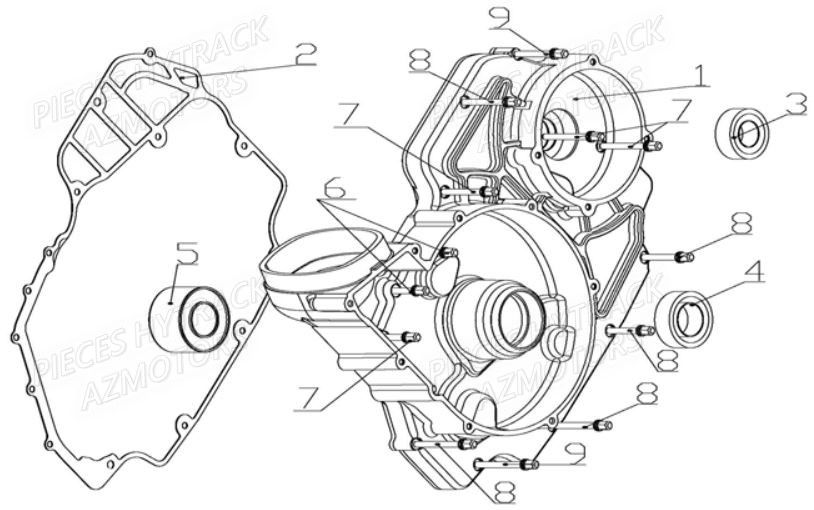 CARTER MOTEUR GAUCHE HYTRACK JOBBER700 MAXX