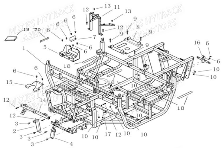 CHASSIS HYTRACK Pièces Quad JOBBER 700 4x4 
