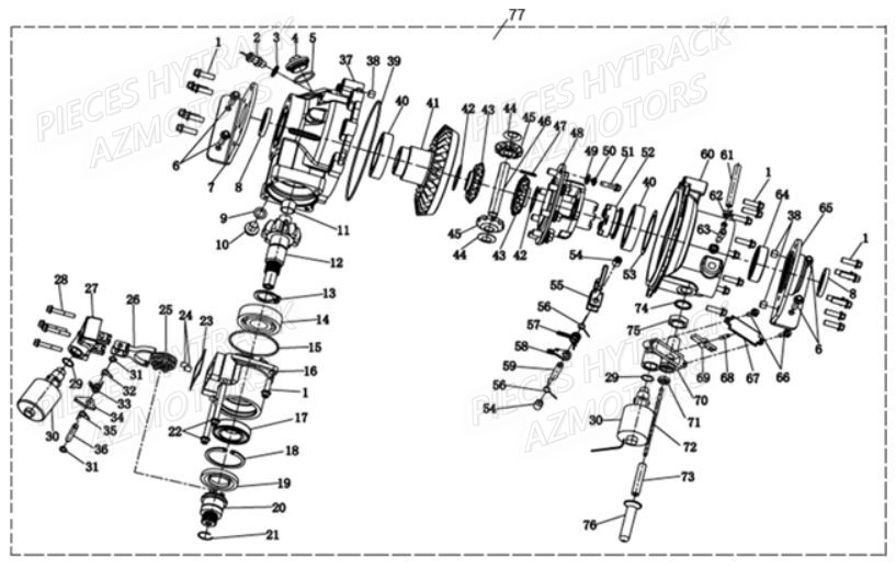 DIFFERENTIEL_AVANT HYTRACK Pièces Quad JOBBER 700 4x4 
