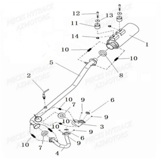 Echappement HYTRACK Pièces Quad JOBBER MAXX 700 - 2014