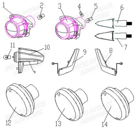 Eclairage HYTRACK Pièces Quad JOBBER MAXX 700 - 2014