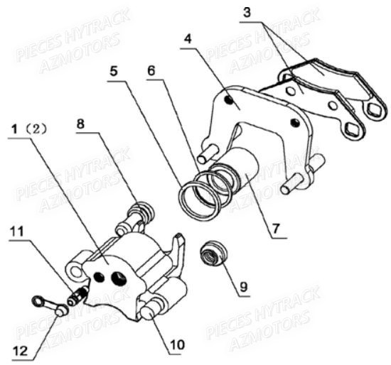 Etrier Avant HYTRACK Pièces Quad JOBBER MAXX 700 - 2014