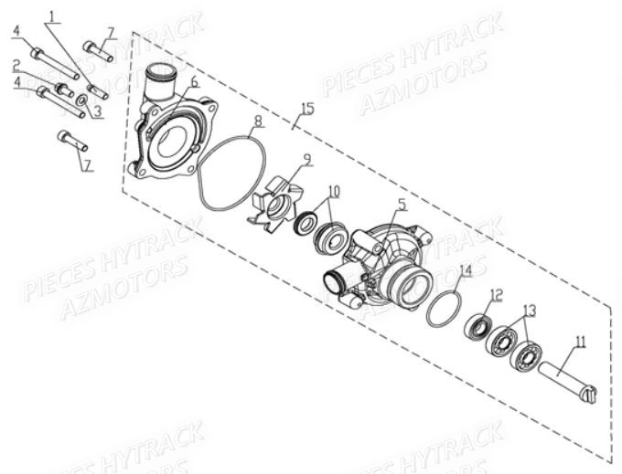 Pompe A Eau HYTRACK Pièces Quad JOBBER MAXX 700 - 2014