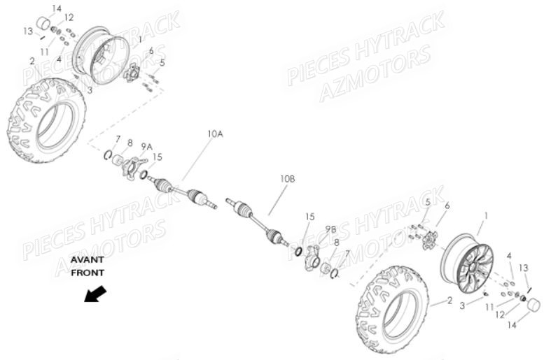 Roues Avant HYTRACK Pièces Quad JOBBER MAXX 700 - 2014