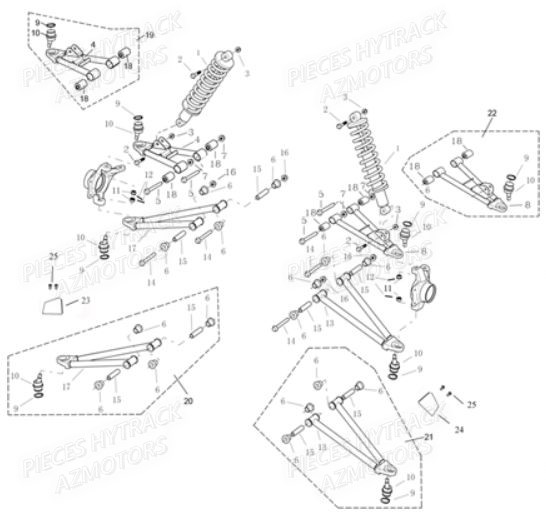 Suspension Avant HYTRACK Pièces Quad JOBBER MAXX 700 - 2014