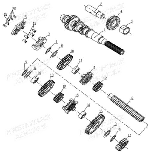 TRANSMISSION HYTRACK Pièces Quad JOBBER 700 4x4 
