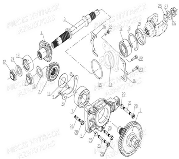 Transmission Arriere HYTRACK Pièces Quad JOBBER MAXX 700 - 2014