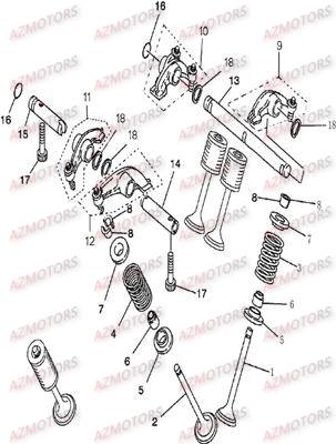 A ABSOPRO Moto Moteur Moteur Cylindre Culasse Soupape Culbuteur