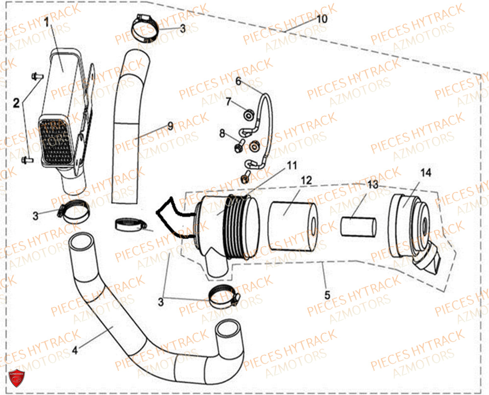 Filtre A Air Admission D Air Variateur HYTRACK Pieces SSV JOBBER 1100 DMAXX BASIC