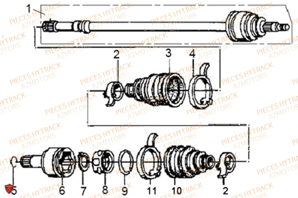 Cardan De Roue 1 Cannelure HYTRACK Pieces SSV JOBBER 1100 DMAXX FULL