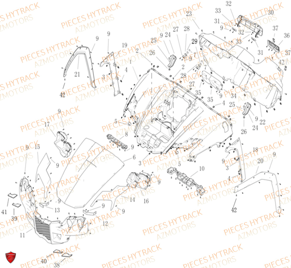 Carrosserie Avant Decoration HYTRACK Pieces SSV JOBBER 1100 DMAXX FULL