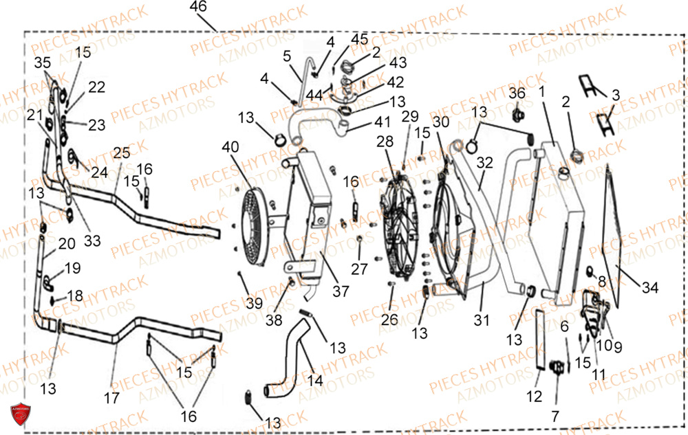 CIRCUIT DE REFROIDISSEMENT pièces HYTRACK neuves Pieces SSV JOBBER