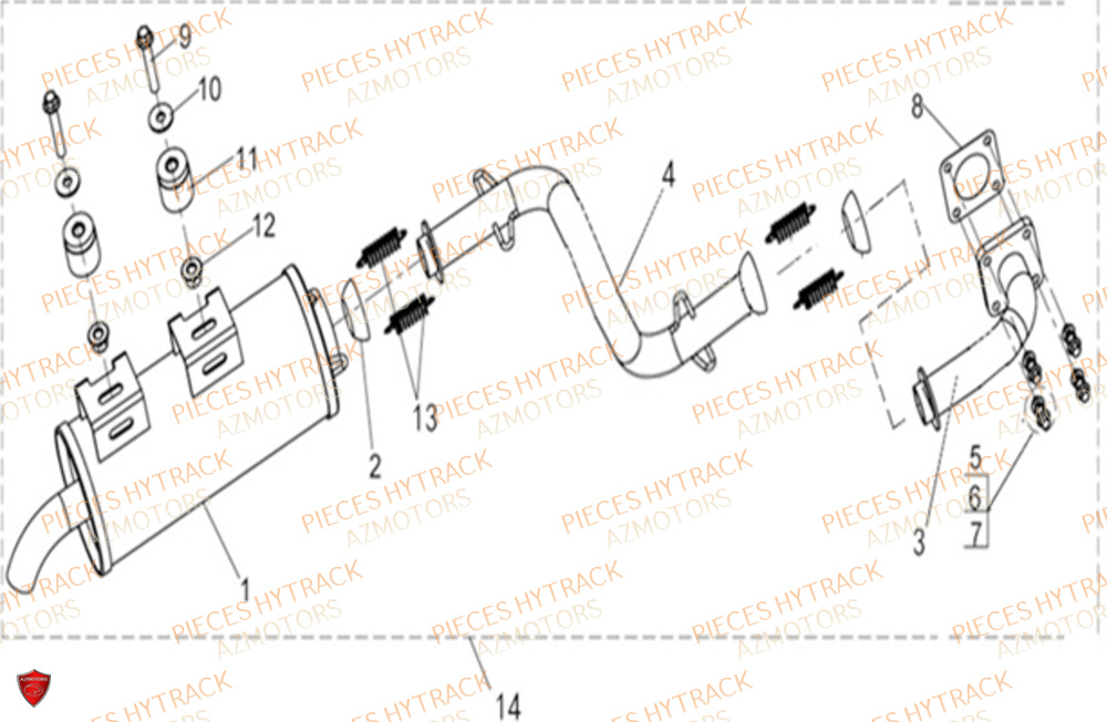 Echappement HYTRACK Pieces SSV JOBBER 1100 DMAXX FULL