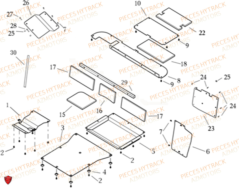 Plaques De Protections Protections Thermiques HYTRACK Pieces SSV JOBBER 1100 DMAXX FULL