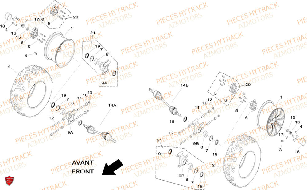 Roue Arriere Droite Arriere Gauche HYTRACK Pieces SSV JOBBER 1100 DMAXX FULL