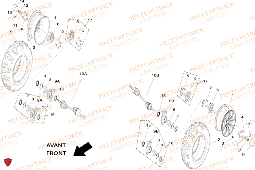 Roue Avant Droite Avant Gauche HYTRACK Pieces SSV JOBBER 1100 DMAXX FULL