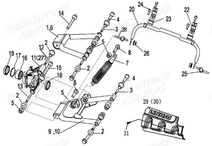 Amortisseur Arriere HYTRACK Pieces SSV JOBBER 500 EURO 4