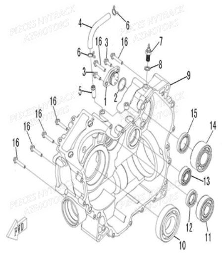 CARTER_MOTEUR_DROIT HYTRACK Pieces SSV JOBBER 500 EURO 4