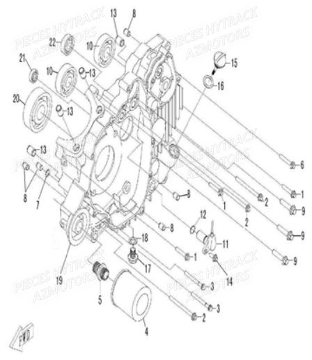 Carter Moteur Gauche HYTRACK Pieces SSV JOBBER 500 EURO 4