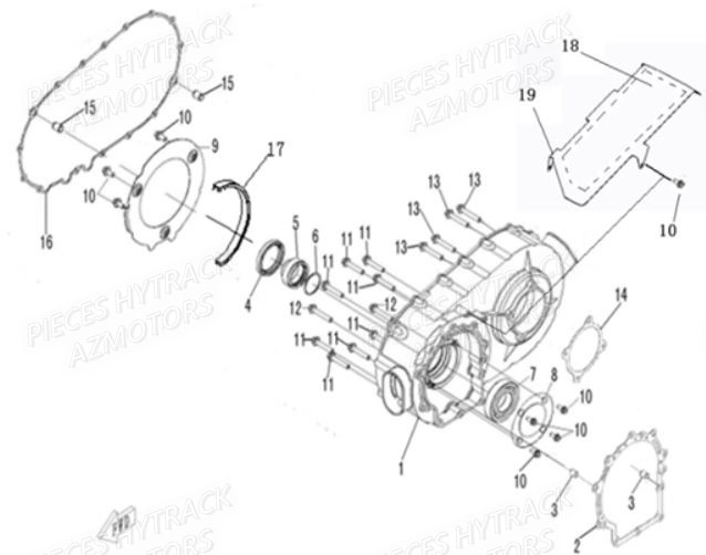 Carter Variateur HYTRACK Pieces SSV JOBBER 500 EURO 4
