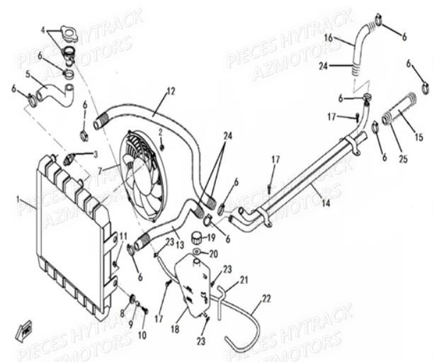 Circuit De Refroidissement HYTRACK Pieces SSV JOBBER 500 EURO 4