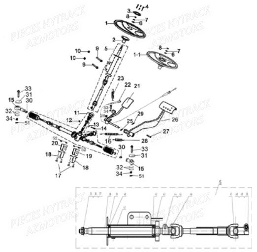 Colonne De Direction HYTRACK Pieces SSV JOBBER 500 EURO 4