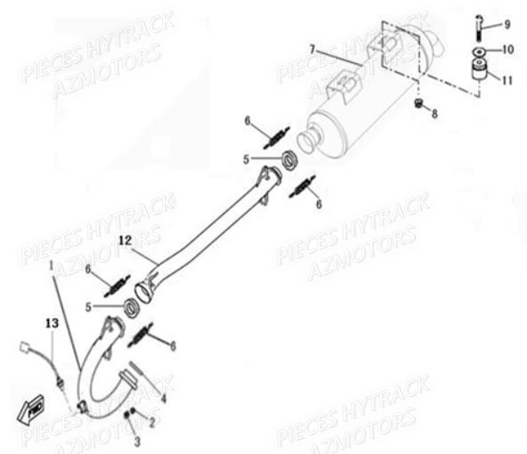 ECHAPPEMENT HYTRACK Pieces SSV JOBBER 500 EURO 4