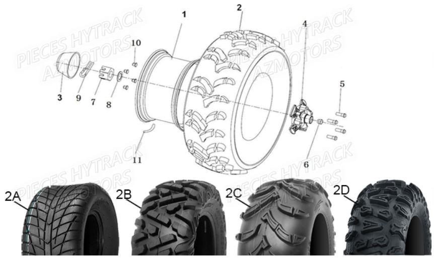 PNEU URIDE P377 25X10-12 4PLIS MASAI pour ROUES ARRIERE de JOBBER 500