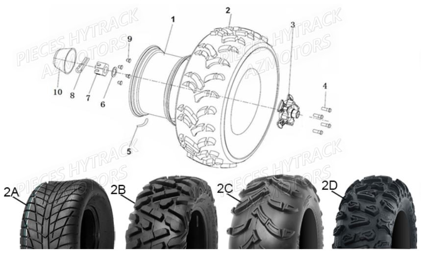 Roues Avant HYTRACK Pieces SSV JOBBER 500 EURO 4