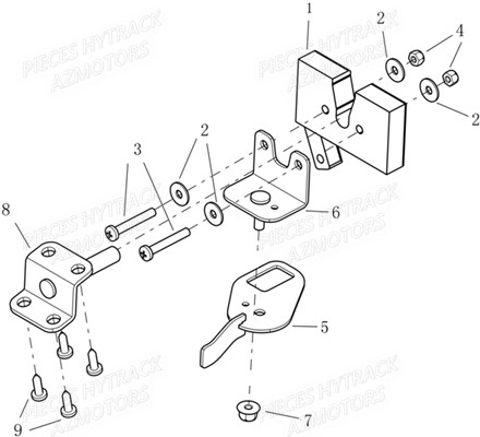 SYSTEME DE VERROUILLAGE DU CAPOT HYTRACK JOBBER 800 DMAXX