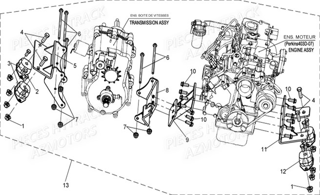 Supports Moteur HYTRACK Pieces SSV JOBBER DMAXX FULL