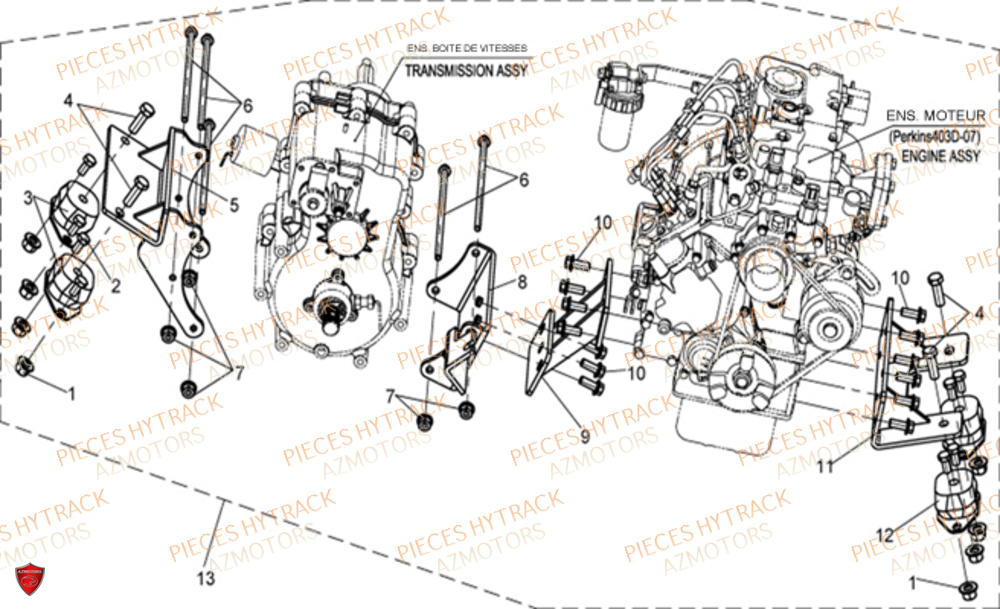 Supports Moteur Et Boite De Vitesses HYTRACK Pieces SSV JOBBER DMAXX FULL