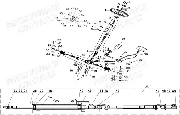 Colonne De Direction HYTRACK Pièces JOBBER EV5 ELECTRIQUE 4x2 