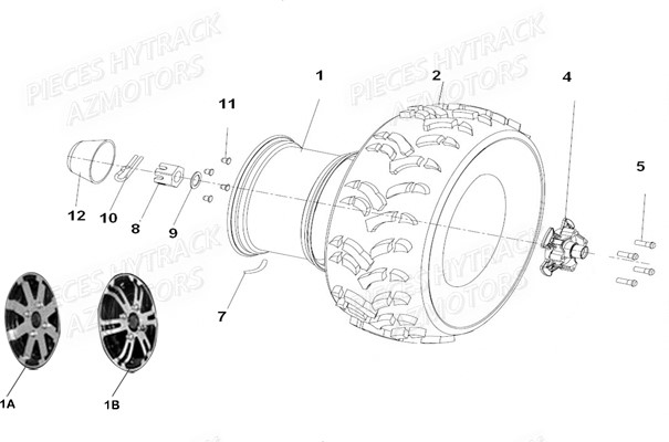 Roues Avant HYTRACK Pièces JOBBER EV5 ELECTRIQUE 4x2 