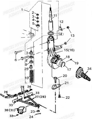 Suspension Avant HYTRACK Pièces JOBBER EV5 ELECTRIQUE 4x2 