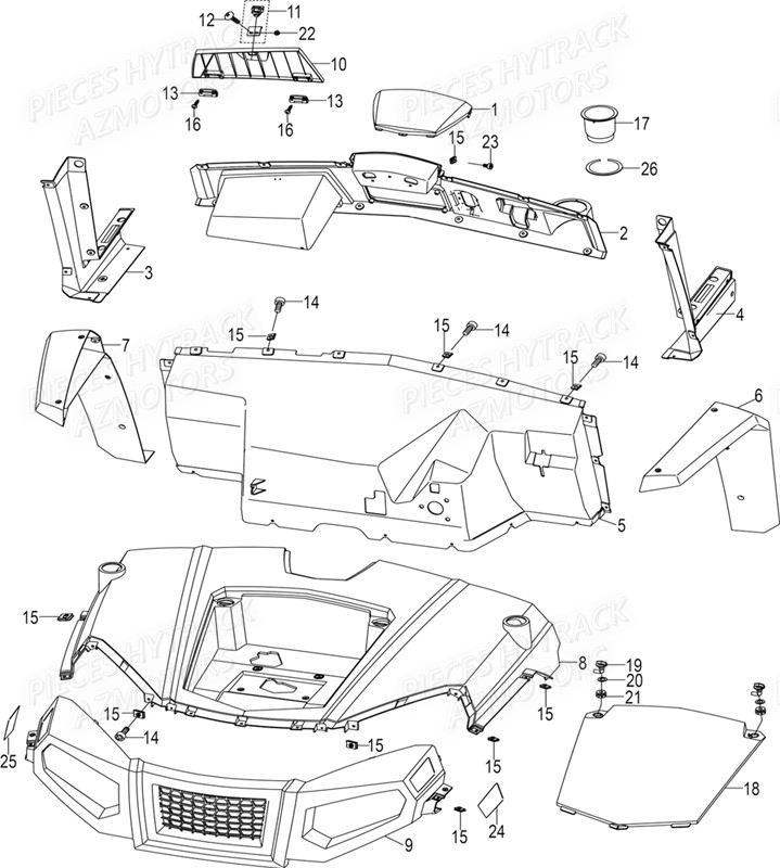 Carrosserie Avant (section A) HYTRACK Pièces JOBBER EV5 MAXX ELECTRIQUE