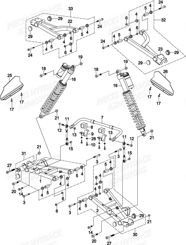 Suspension Arriere HYTRACK Pièces JOBBER EV5 MAXX ELECTRIQUE
