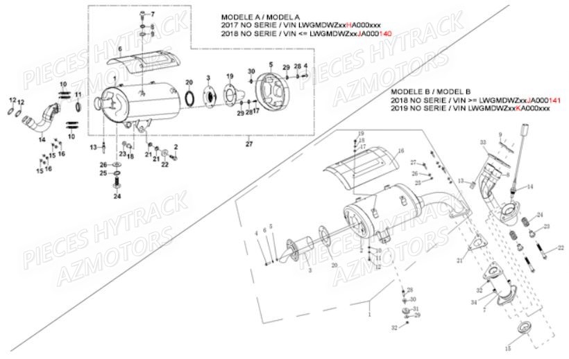 Echappement HYTRACK Pieces SSV JOBBER MAXX 750