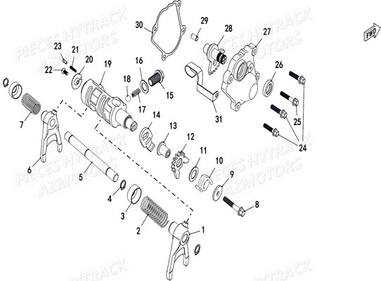 Barillet HYTRACK Pieces SSV JOBBER T-BOSS 500 EFI EURO 4