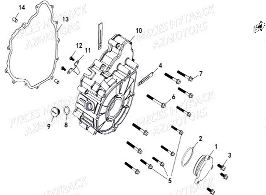 Cache Carter Gauche HYTRACK Pieces SSV JOBBER T-BOSS 500 EFI EURO 4