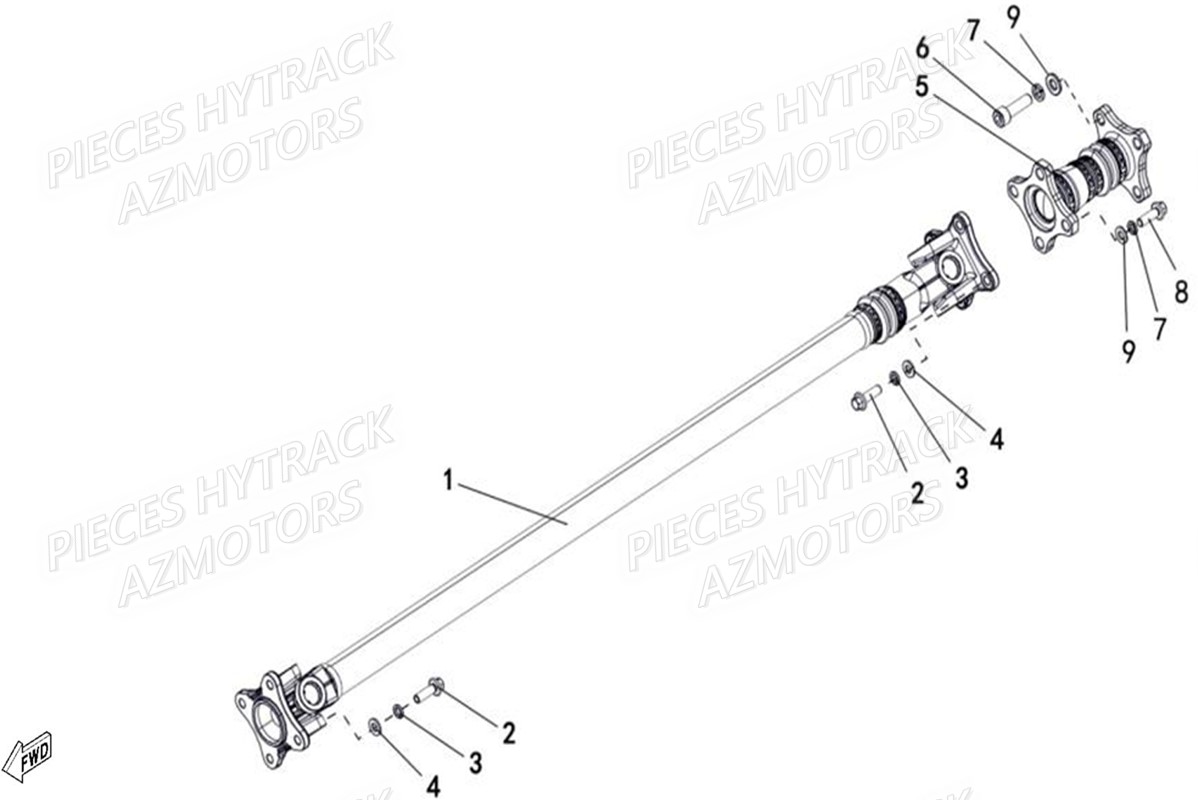 Cardans HYTRACK Pieces SSV JOBBER T-BOSS 500 EFI EURO 4