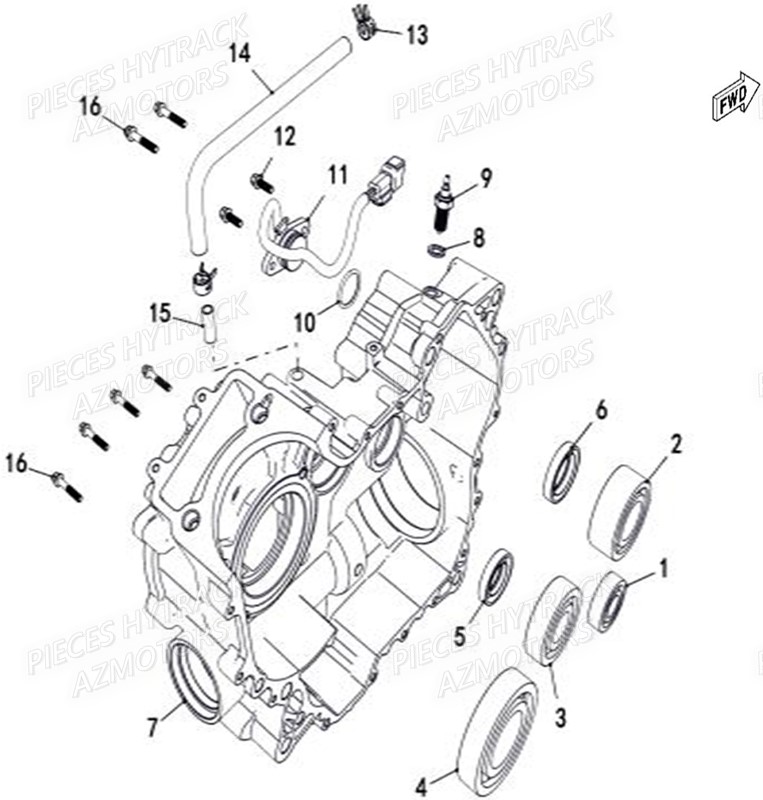 CARTER_MOTEUR_DROIT HYTRACK Pieces SSV JOBBER T-BOSS 500 EFI EURO 4