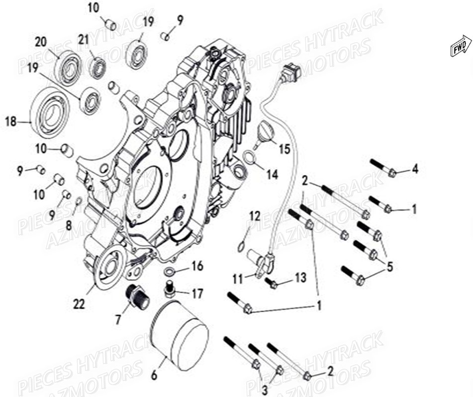 Carter Moteur Gauche HYTRACK Pieces SSV JOBBER T-BOSS 500 EFI EURO 4