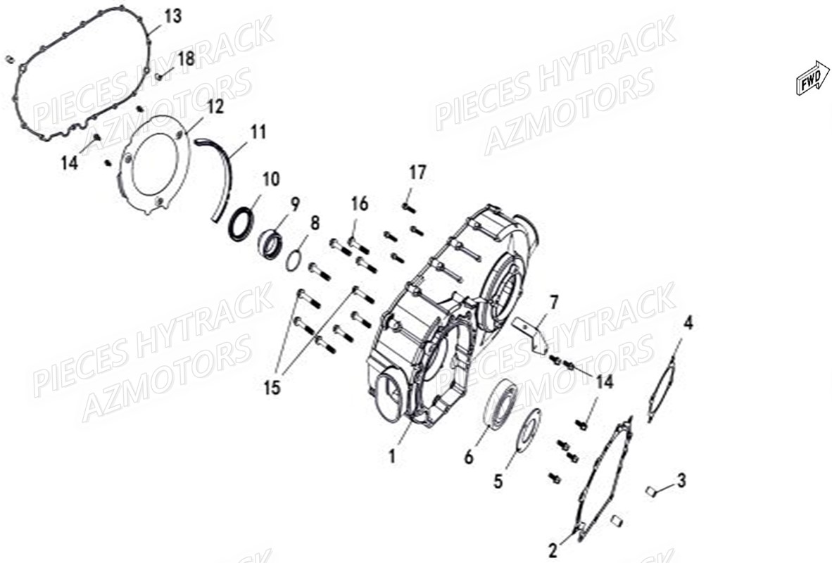 Carter Variateur HYTRACK Pieces SSV JOBBER T-BOSS 500 EFI EURO 4