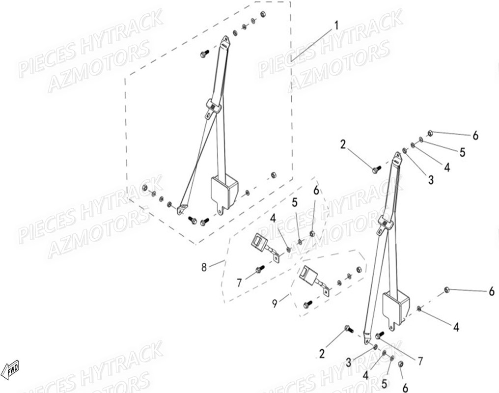 Ceintures De Securite HYTRACK Pieces SSV JOBBER T-BOSS 500 EFI EURO 4