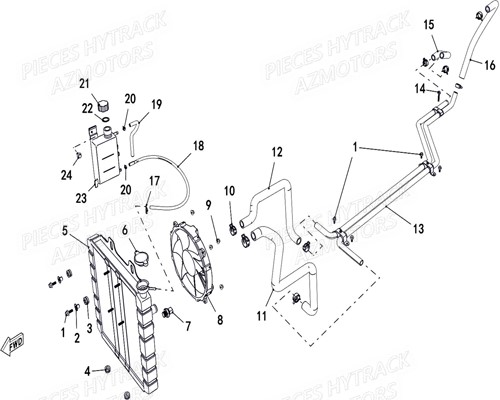 CIRCUIT DE REFROIDISSEMENT HYTRACK JOBBER T BOSS 500