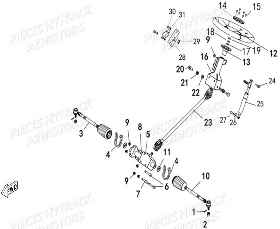 Colonne De Direction HYTRACK Pieces SSV JOBBER T-BOSS 500 EFI EURO 4