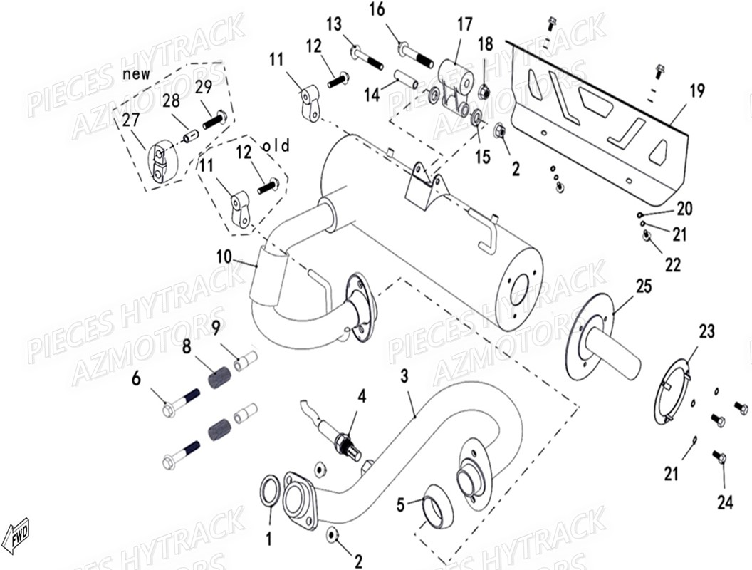 ECHAPPEMENT HYTRACK Pieces SSV JOBBER T-BOSS 500 EFI EURO 4