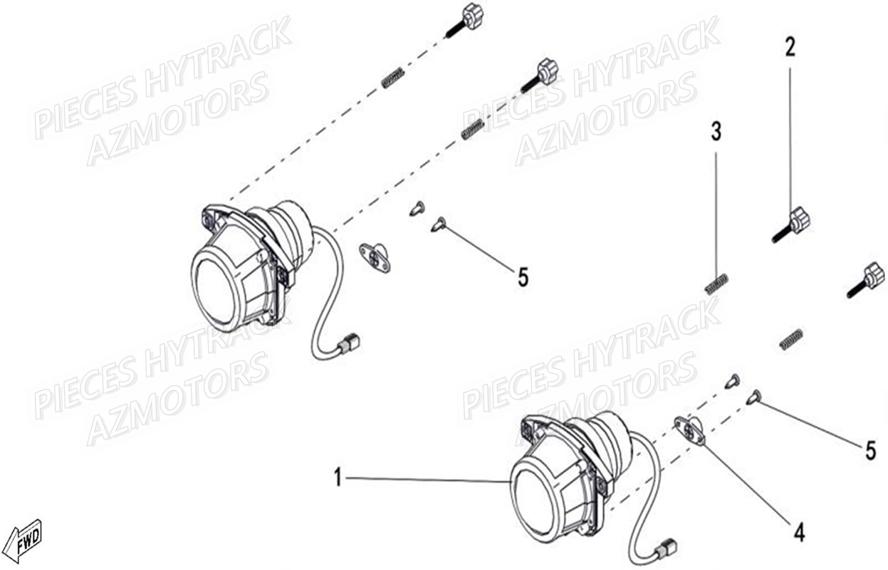 Feux De Croisement HYTRACK Pieces SSV JOBBER T-BOSS 500 EFI EURO 4